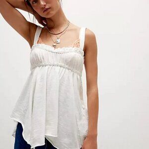 Free People Amaryllis Tank Sleeveless Asymmetrical Ruffle Top M